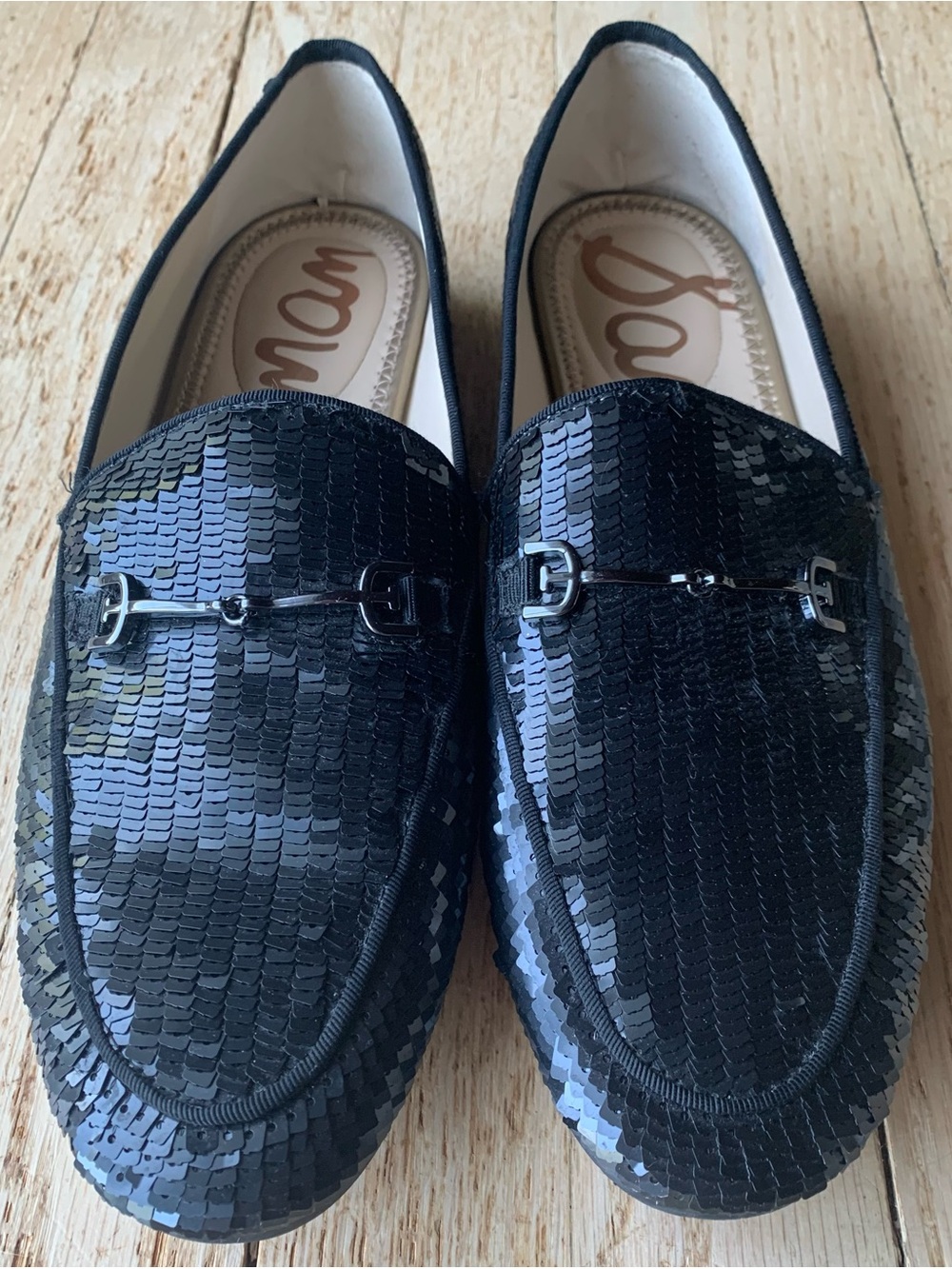 Sam Edelman Black Sequin Women's Loafers 9
